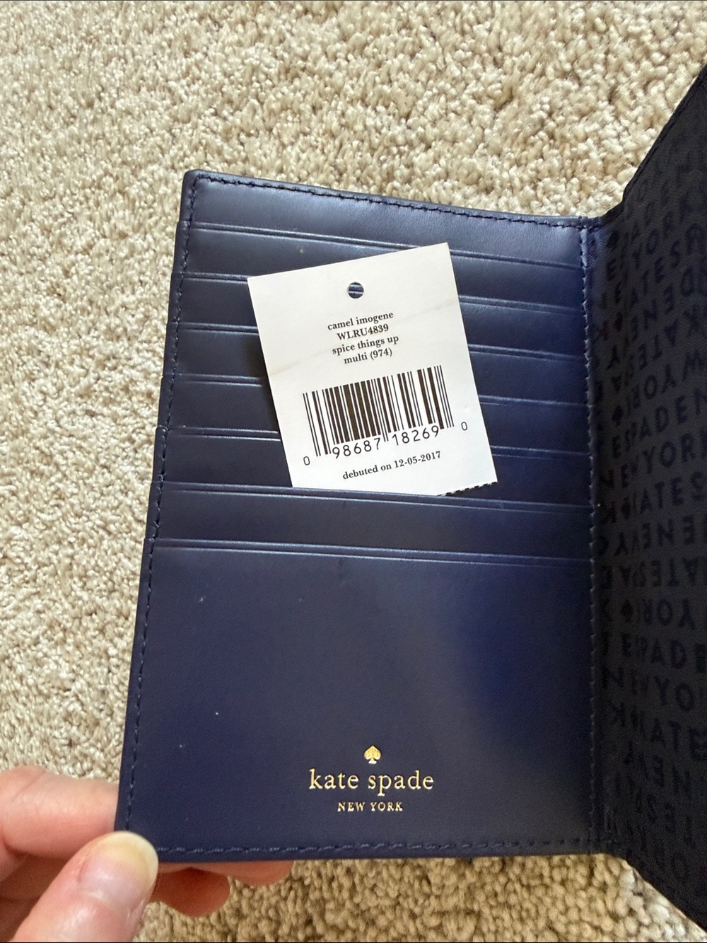 kate spade New York Navy Camel Passport Cover - Picture 2 of 10
